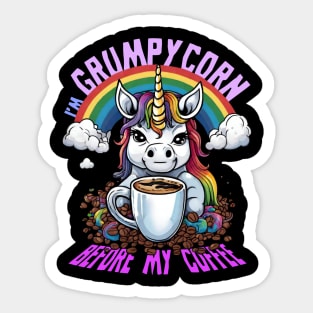 Grumpycorn - The Pre-Coffee Grump Sticker